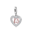 Amarante Jewelry 13th Birthday Rose Gold Heart Dangle Charm