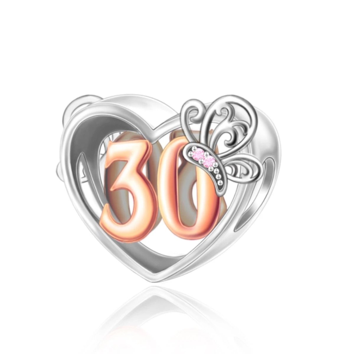 Amarante Jewelry 30th Birthday Butterfly Heart Charm