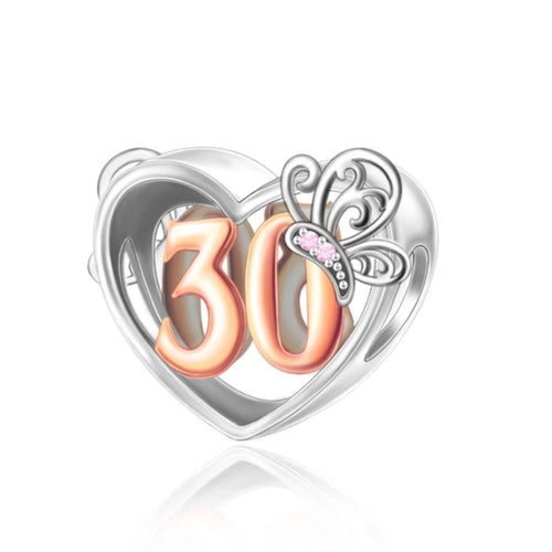 Amarante Jewelry 30th Birthday Butterfly Heart Charm