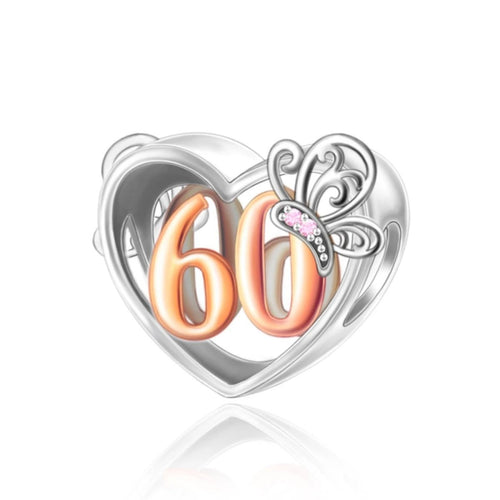 Amarante Jewelry 60th Birthday Butterfly Heart Charm