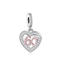 Amarante Jewelry 60th Birthday Rose Gold Heart Dangle Charm