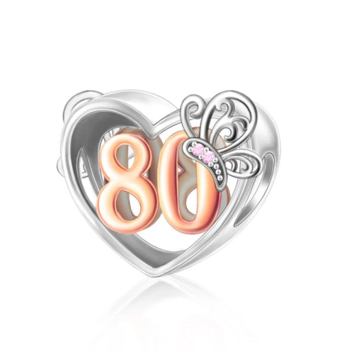 Amarante Jewelry 80th Birthday Butterfly Heart Charm