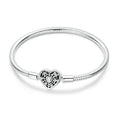 Shimmering Heart Clasp Snake Chain Bracelet