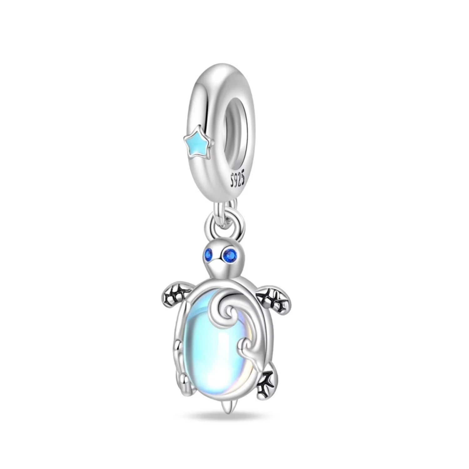 Iridescent Sea Turtle Ocean Glow Detailed Dangle Charm