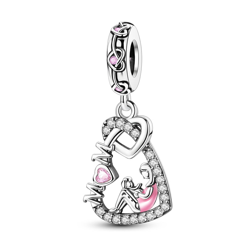 Mom Heart Dangle Charm