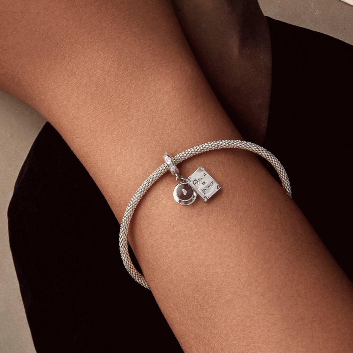 Amarante Jewelry "A Word is Power" Book & Coffee Dangle Charm