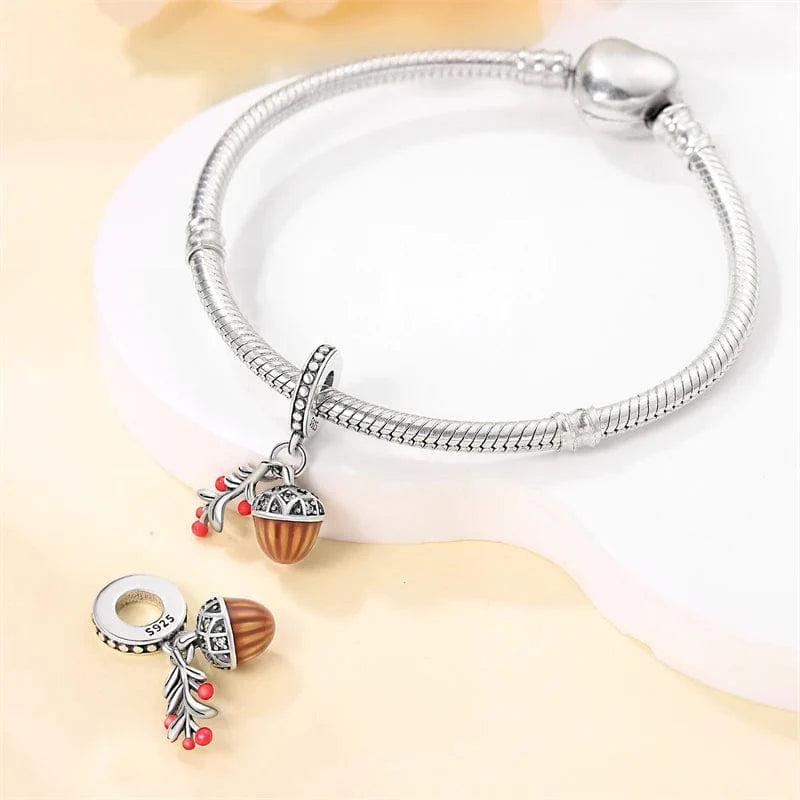 Amarante Jewelry Acorn & Leaf Autumn Charm Pendant