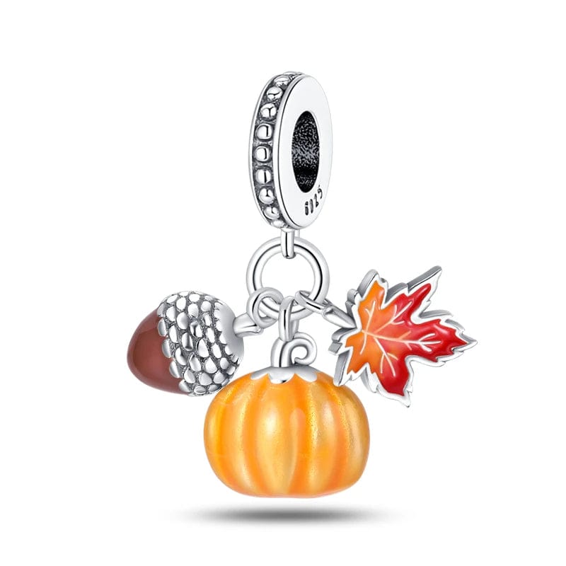 Amarante Jewelry Acorn, Pumpkin & Maple Leaf Triple Dangle Charm