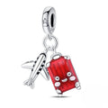 Amarante Jewelry Airplane and Red Suitcase Dangle Charm