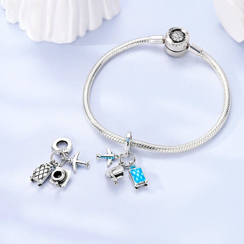 Amarante Jewelry Airplane, Graduation Cap & Suitcase Travel Dangle Charm
