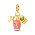 Amarante Jewelry Airplane, Passport & Suitcase Travel Dangle Charm