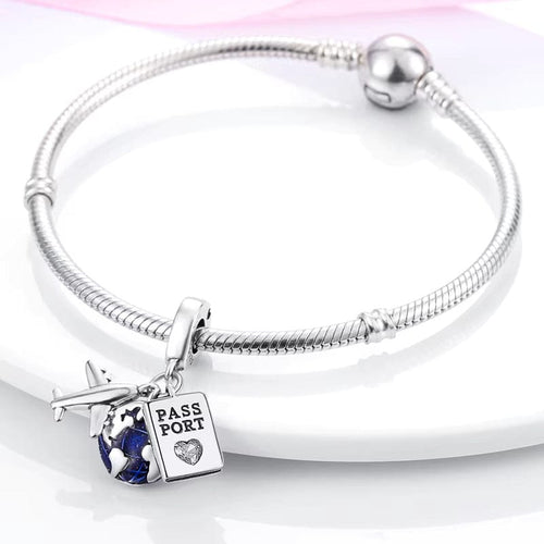 Amarante Jewelry Airplane Passport Travel Charm