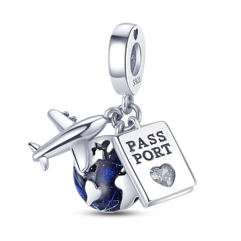 Amarante Jewelry Airplane Passport Travel Charm
