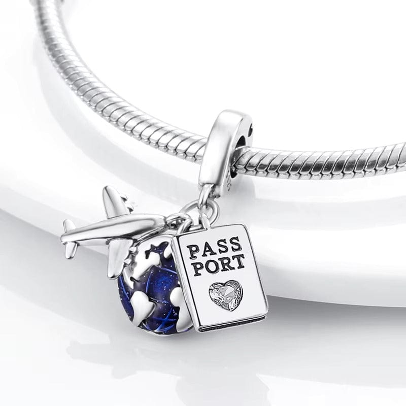 Amarante Jewelry Airplane Passport Travel Charm