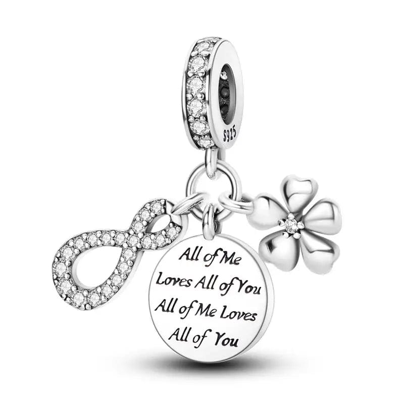 Amarante Jewelry All of Me Loves All of You Infinity Flower Dangle Charm