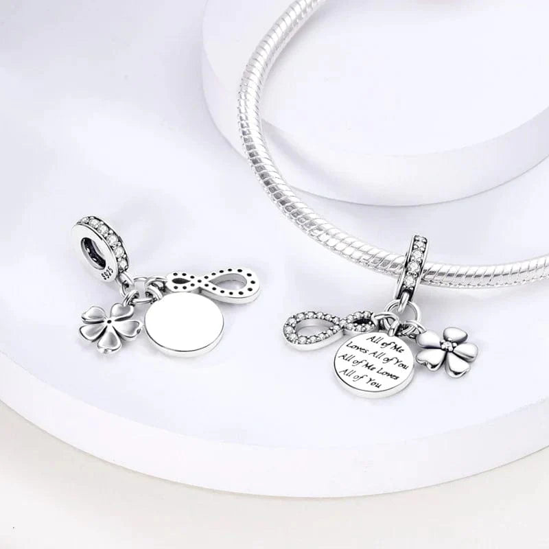Amarante Jewelry All of Me Loves All of You Infinity Flower Dangle Charm