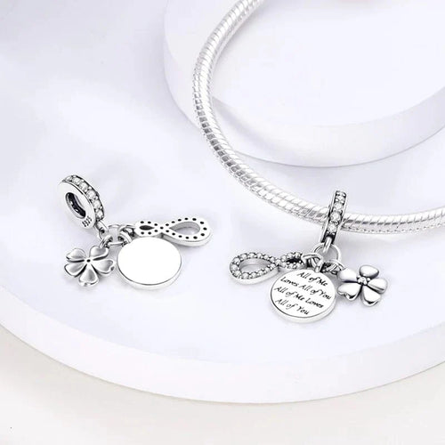 Amarante Jewelry All of Me Loves All of You Infinity Flower Dangle Charm