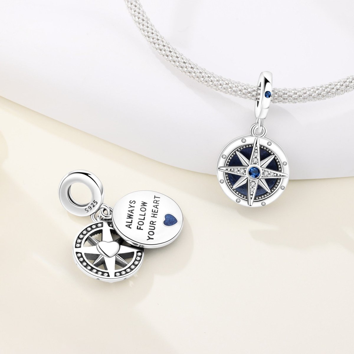 Amarante Jewelry Always Follow Your Heart Compass Dangle Charm