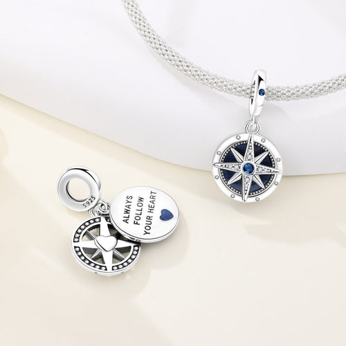 Amarante Jewelry Always Follow Your Heart Compass Dangle Charm