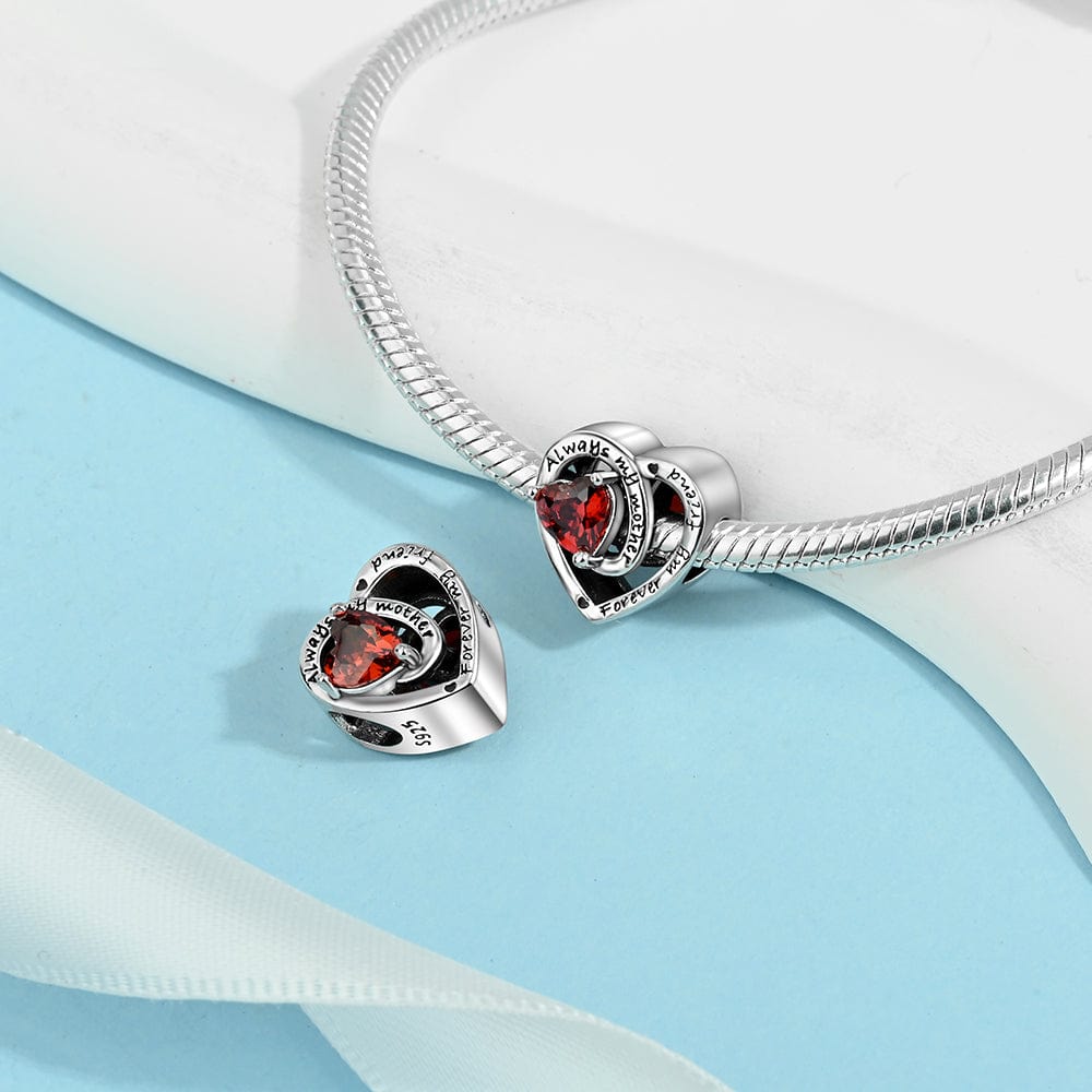 Amarante Jewelry Always My Mother, Forever My Friend Birthstone Heart Charm
