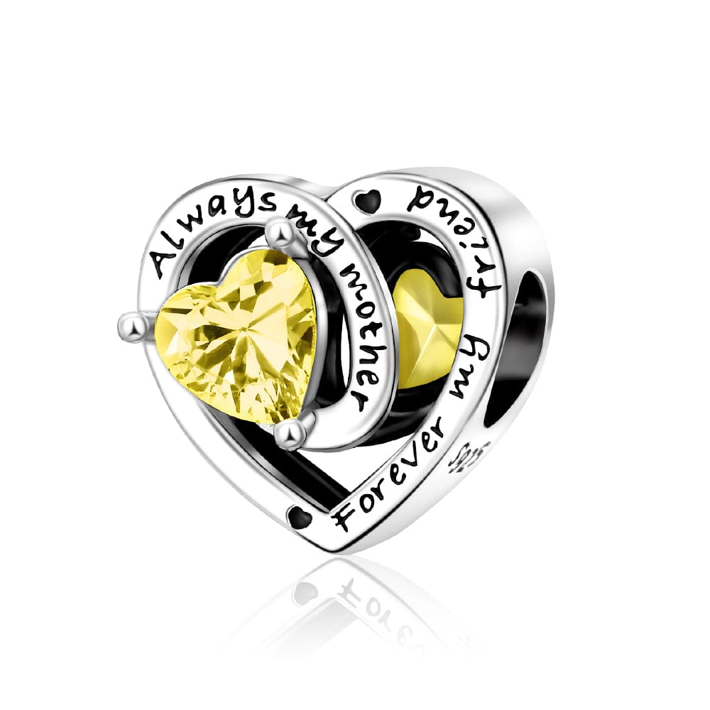 Amarante Jewelry Always My Mother, Forever My Friend Birthstone Heart Charm