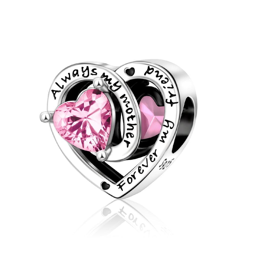 Amarante Jewelry Always My Mother, Forever My Friend Birthstone Heart Charm