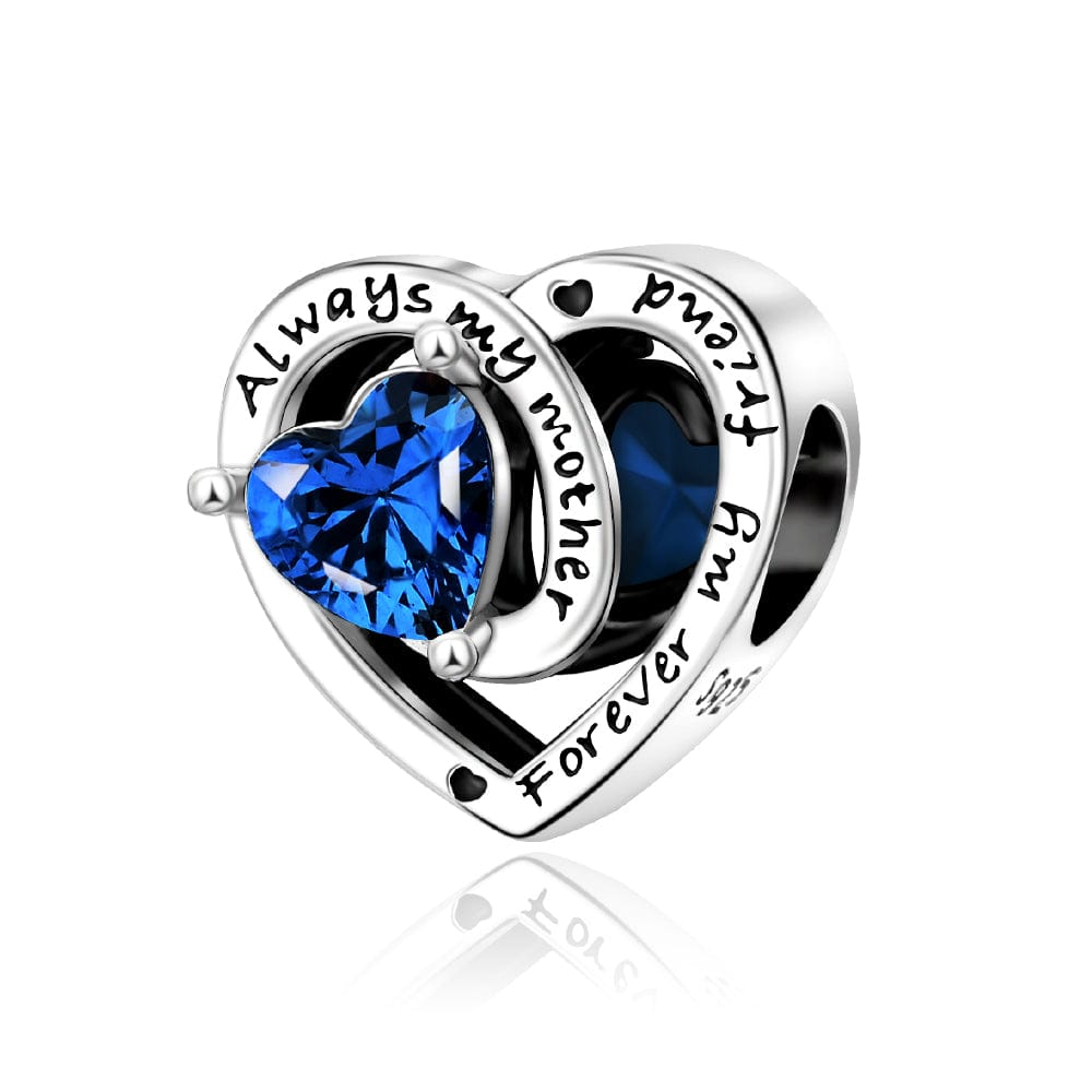 Amarante Jewelry Always My Mother, Forever My Friend Birthstone Heart Charm