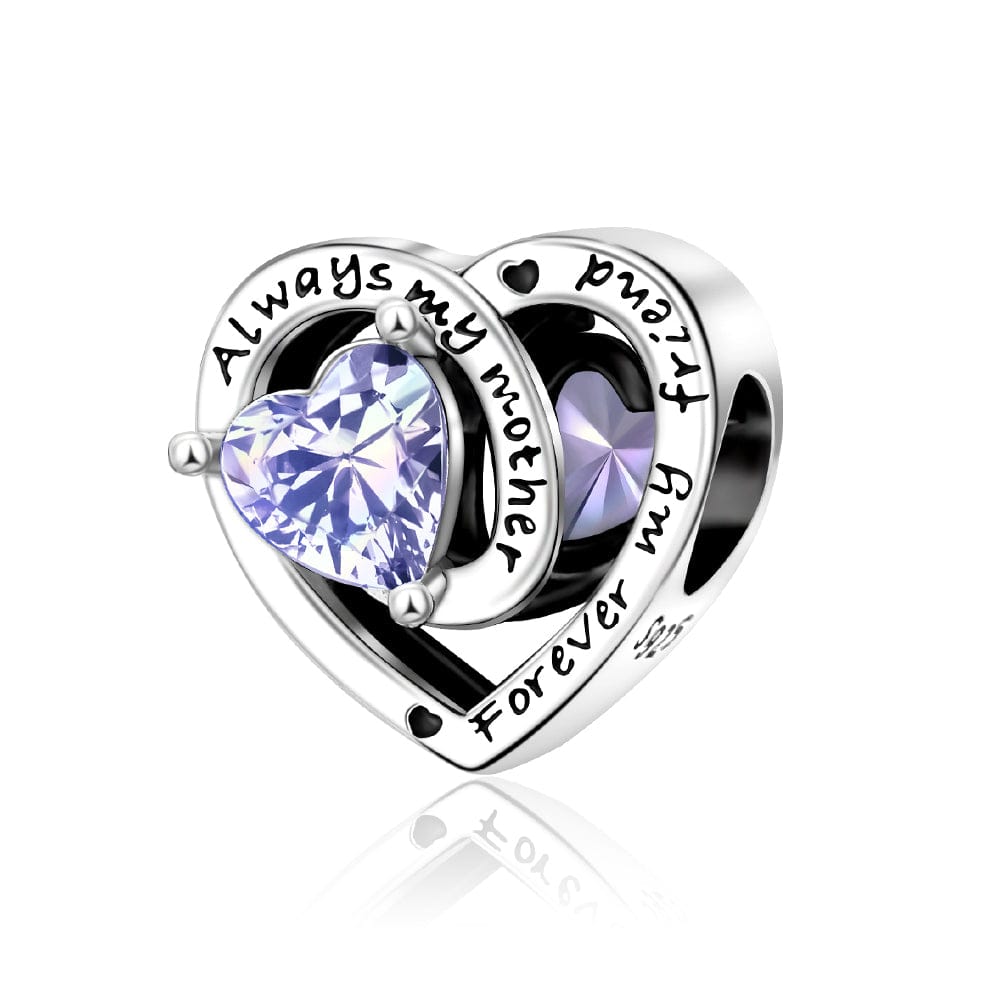 Amarante Jewelry Always My Mother, Forever My Friend Birthstone Heart Charm