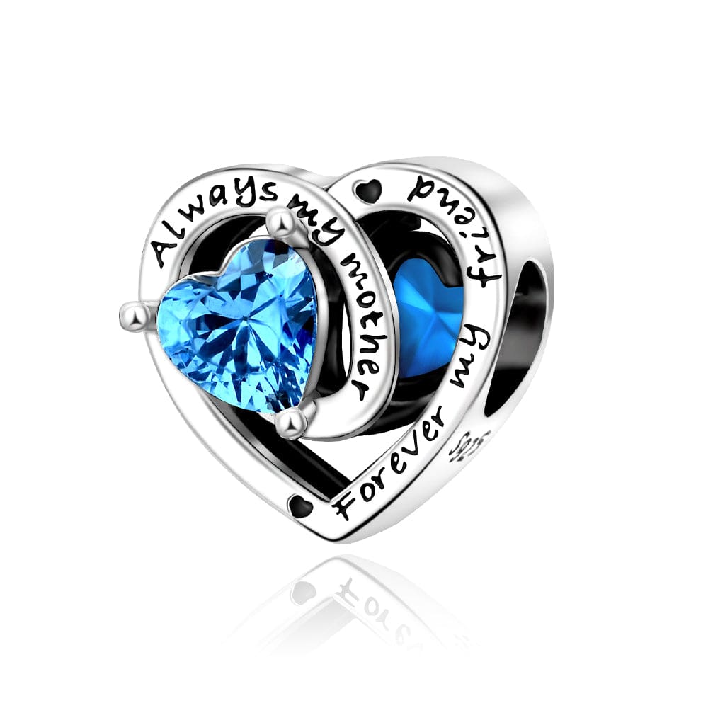 Amarante Jewelry Always My Mother, Forever My Friend Birthstone Heart Charm