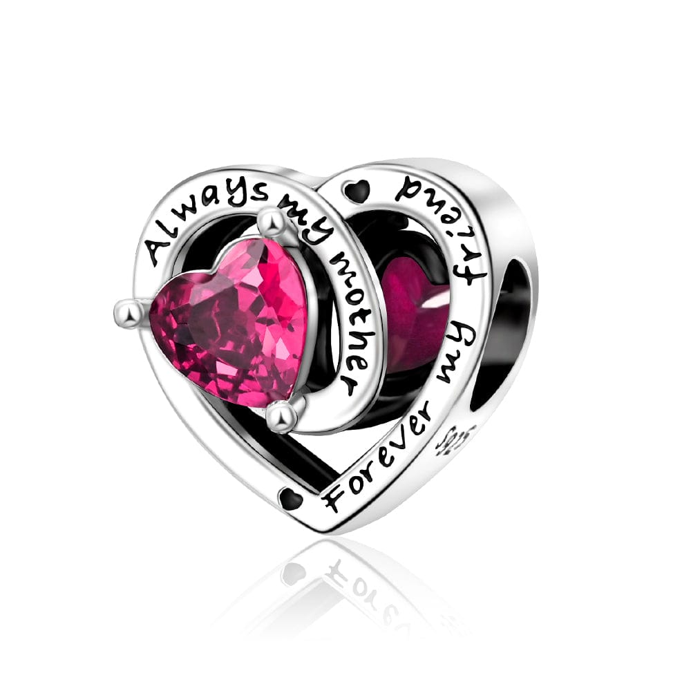 Amarante Jewelry Always My Mother, Forever My Friend Birthstone Heart Charm