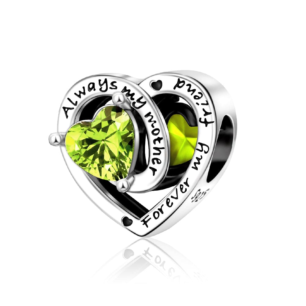 Amarante Jewelry Always My Mother, Forever My Friend Birthstone Heart Charm