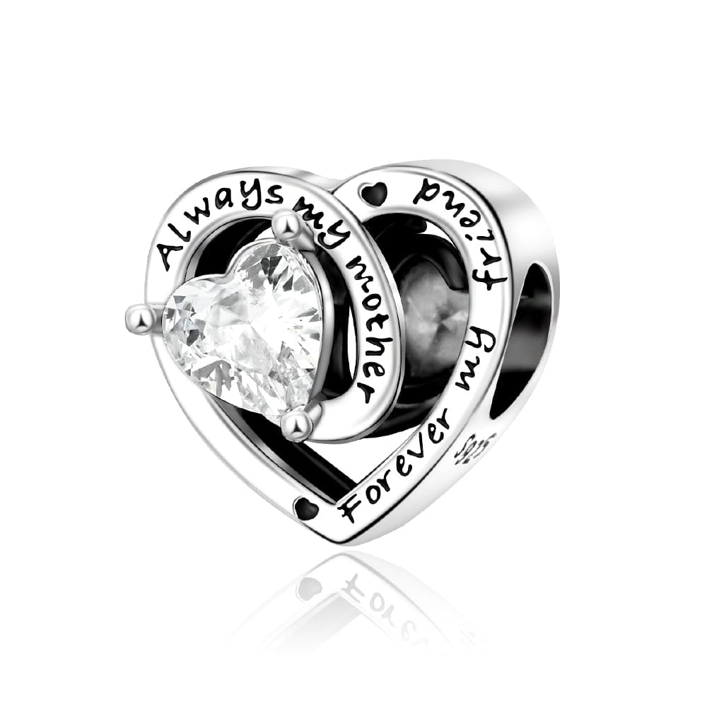 Amarante Jewelry Always My Mother, Forever My Friend Birthstone Heart Charm