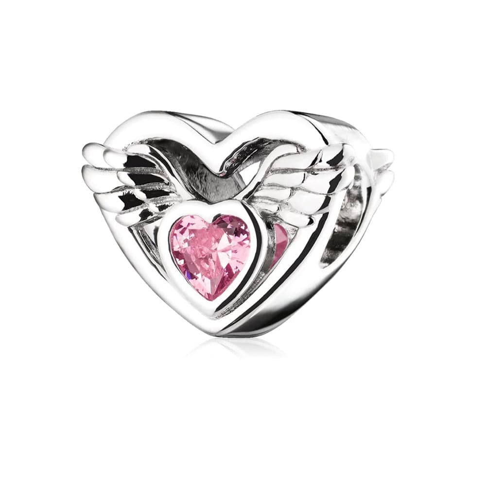 Amarante Jewelry Angel Wings with Pink Heart Charm
