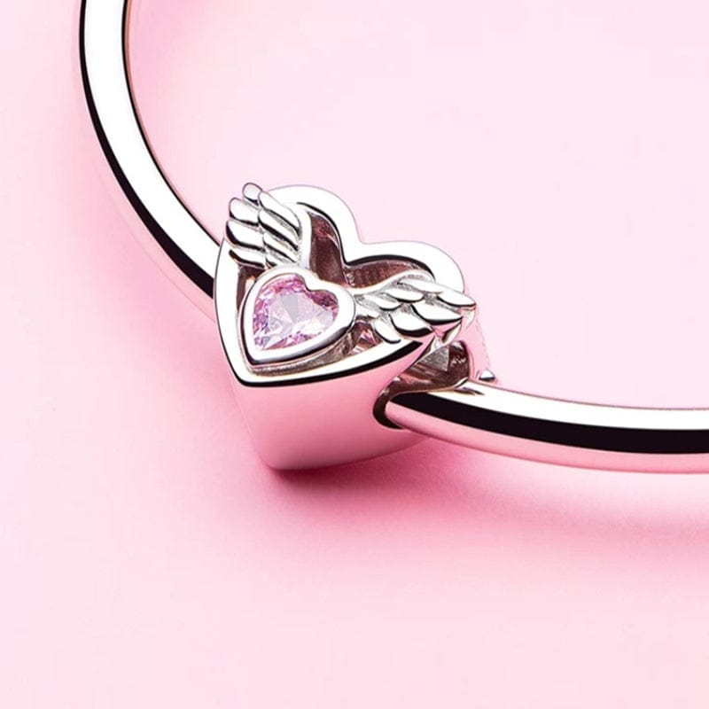 Amarante Jewelry Angel Wings with Pink Heart Charm