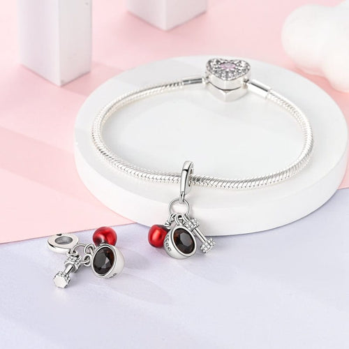 Amarante Jewelry Apple, Coffee, & Dumbbell Fitness Charm