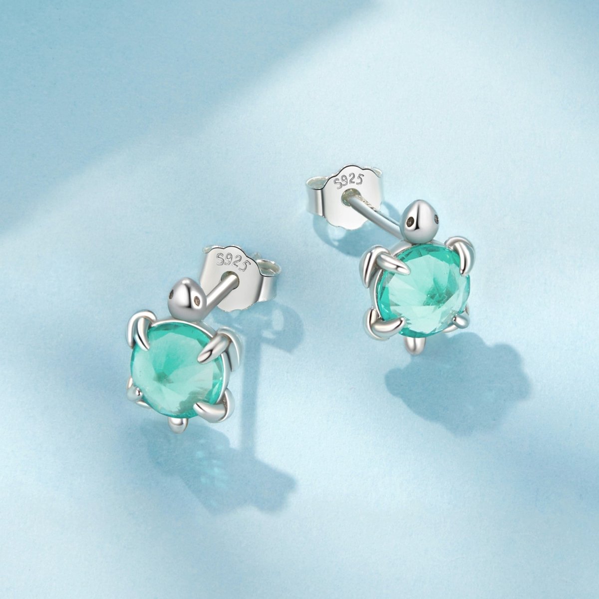 Amarante Jewelry Aqua Sea Turtle Stud Earrings