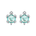 Amarante Jewelry Aqua Sea Turtle Stud Earrings
