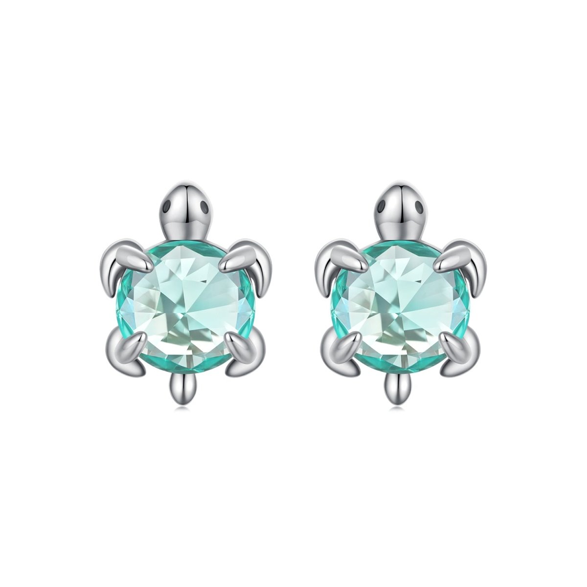 Amarante Jewelry Aqua Sea Turtle Stud Earrings