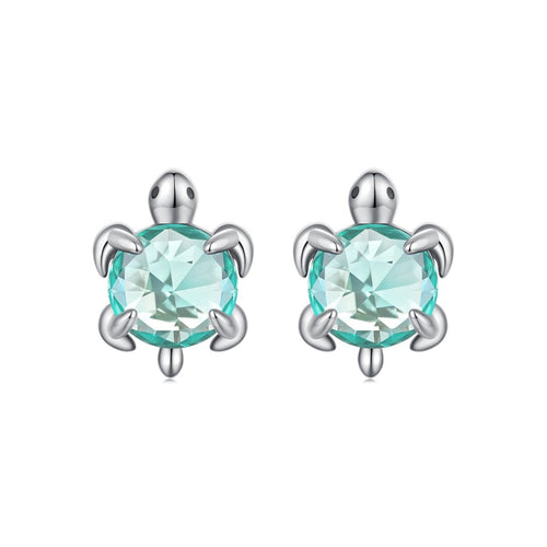 Amarante Jewelry Aqua Sea Turtle Stud Earrings