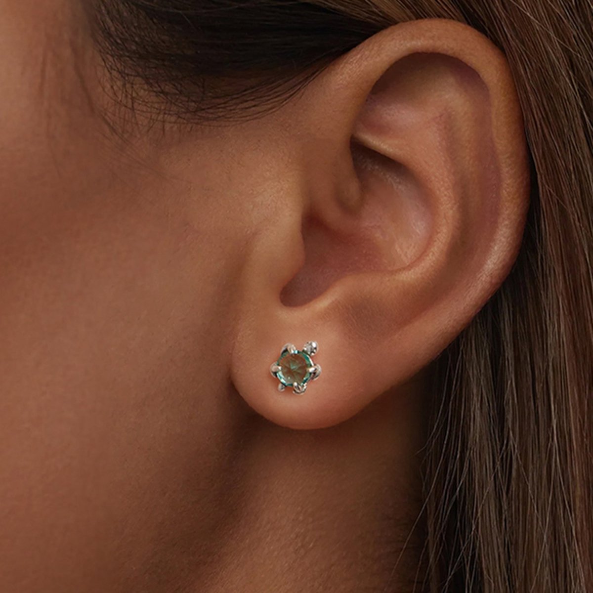 Amarante Jewelry Aqua Sea Turtle Stud Earrings