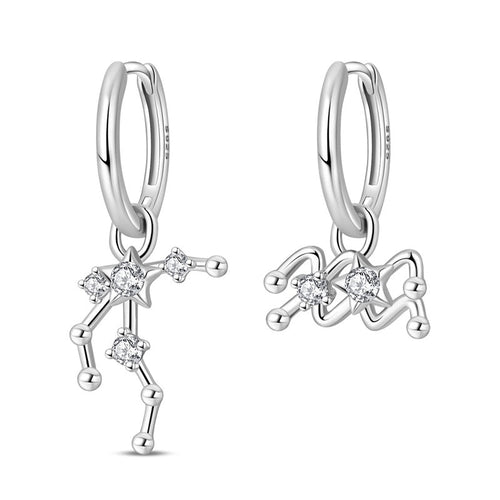 Amarante Jewelry Aquarius Constellation Zodiac Hoop Earrings