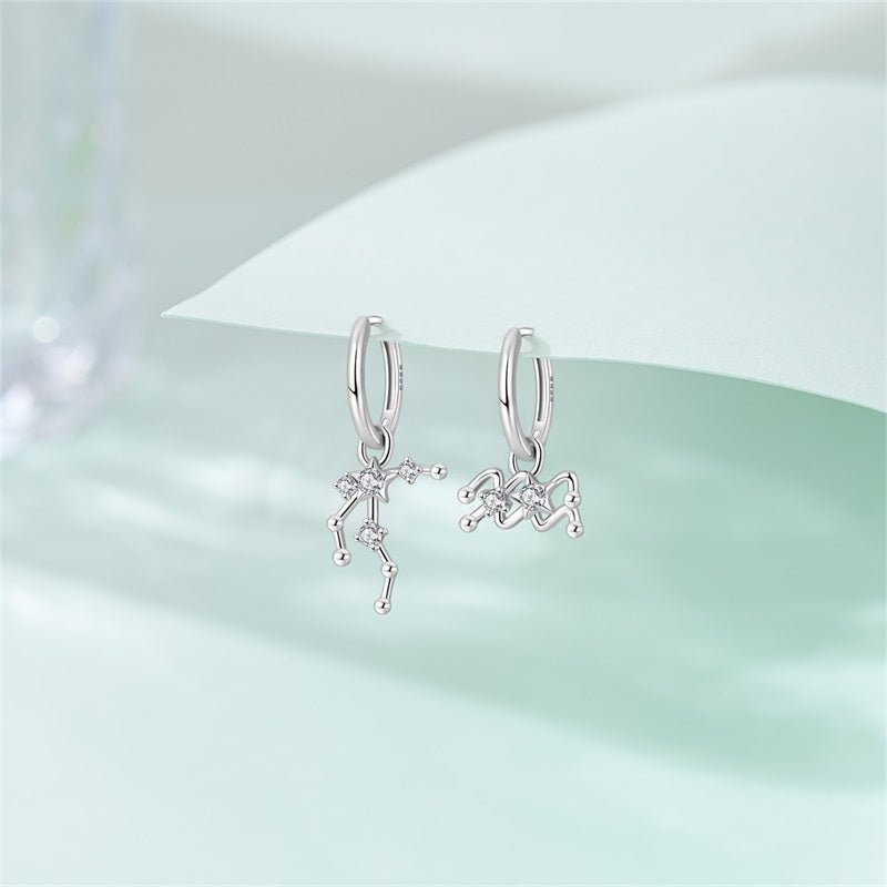Amarante Jewelry Aquarius Constellation Zodiac Hoop Earrings