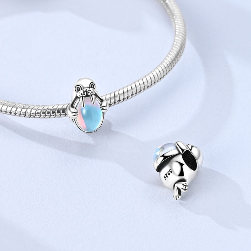 Amarante Jewelry Arctic Walrus Opal Glow Charm