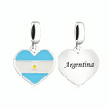 Amarante Jewelry Argentina Flag Heart Dangle Dangle Charm