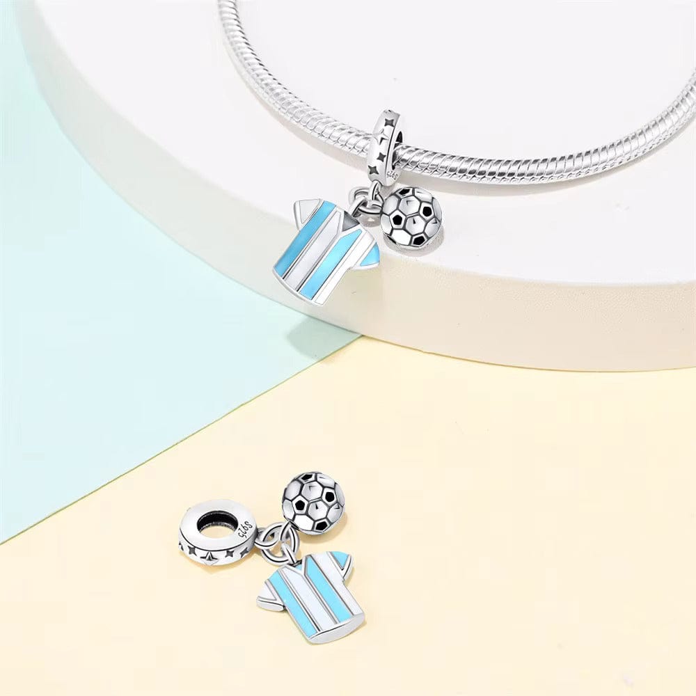 Amarante Jewelry Argentina Football Messi Shirt Dangle Charm