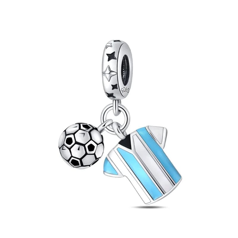 Amarante Jewelry Argentina Football Messi Shirt Dangle Charm