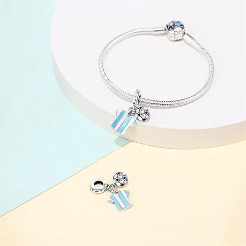 Amarante Jewelry Argentina Football Messi Shirt Dangle Charm
