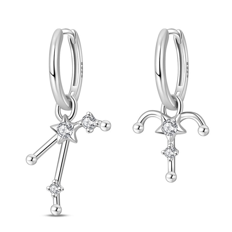 Amarante Jewelry Aries Constellation Zodiac Hoop Earrings