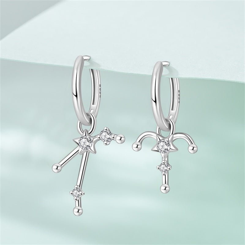 Amarante Jewelry Aries Constellation Zodiac Hoop Earrings