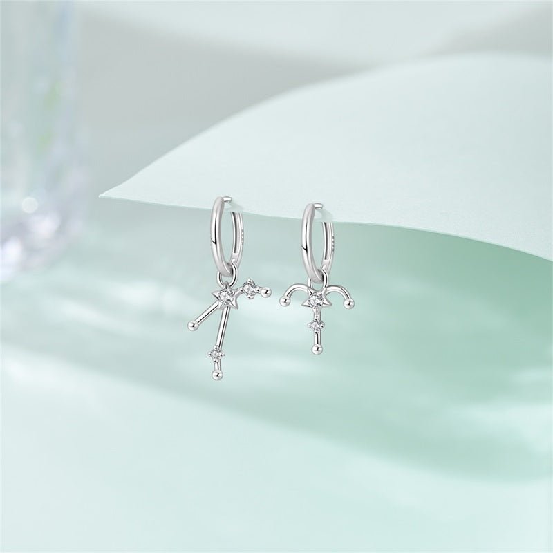 Amarante Jewelry Aries Constellation Zodiac Hoop Earrings